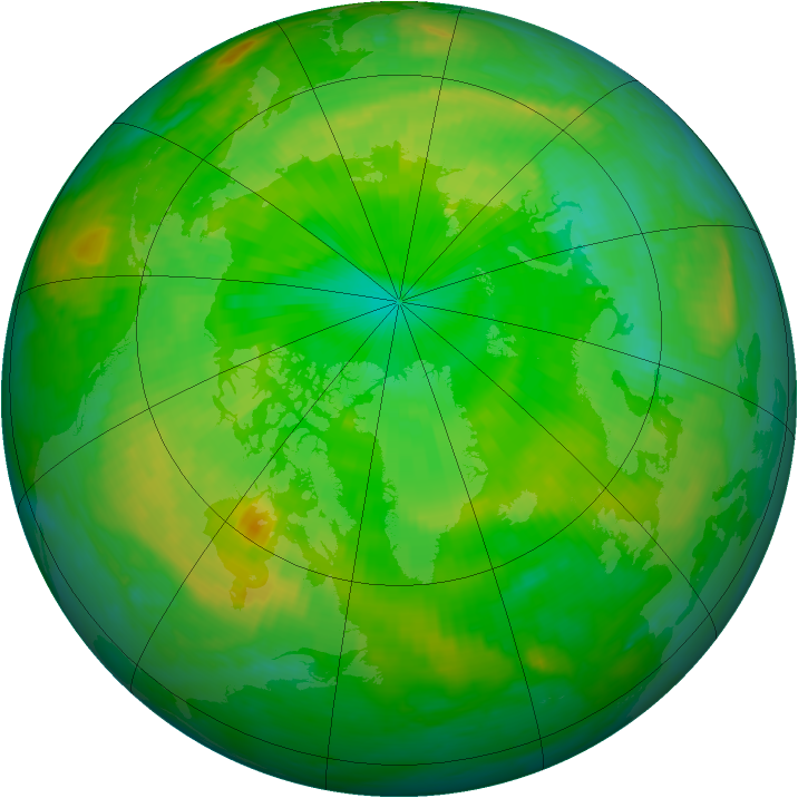 Arctic ozone map for 25 June 2000